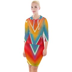 Colorful Background Art Pattern Quarter Sleeve Hood Bodycon Dress