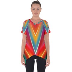 Colorful Background Art Pattern Cut Out Side Drop Tee