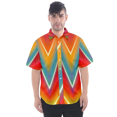 Colorful Background Art Pattern Men s Short Sleeve Shirt by Wegoenart