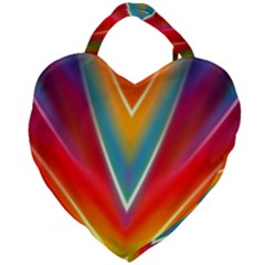 Colorful Background Art Pattern Giant Heart Shaped Tote