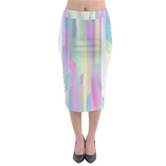 Background Abstract Pastels Midi Pencil Skirt by Wegoenart