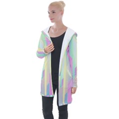 Background Abstract Pastels Longline Hooded Cardigan