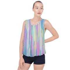 Background Abstract Pastels Bubble Hem Chiffon Tank Top