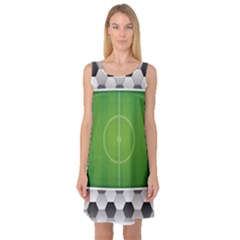 Background Sports Soccer Football Sleeveless Satin Nightdress by Wegoenart