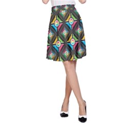 Seamless Pattern Background Abstract A-line Skirt by Wegoenart