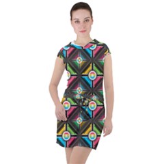 Seamless Pattern Background Abstract Drawstring Hooded Dress