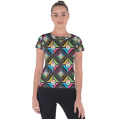 Seamless Pattern Background Abstract Short Sleeve Sports Top  by Wegoenart