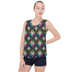 Seamless Pattern Background Abstract Bubble Hem Chiffon Tank Top