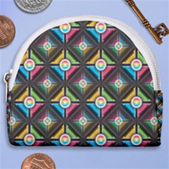 Seamless Pattern Background Abstract Horseshoe Style Canvas Pouch