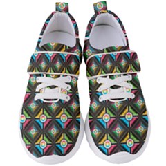 Seamless Pattern Background Abstract Women s Velcro Strap Shoes