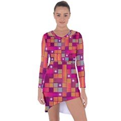 Abstract Background Colorful Asymmetric Cut-out Shift Dress by Wegoenart