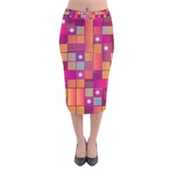 Abstract Background Colorful Velvet Midi Pencil Skirt