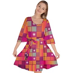 Abstract Background Colorful Velour Kimono Dress