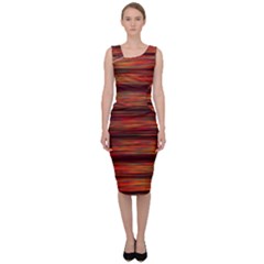 Colorful Abstract Background Strands Sleeveless Pencil Dress