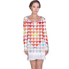 Valentine Valentines Day Card Love Long Sleeve Nightdress by Wegoenart