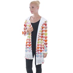 Valentine Valentines Day Card Love Longline Hooded Cardigan