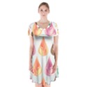 Background Colorful Abstract Short Sleeve V-neck Flare Dress View1