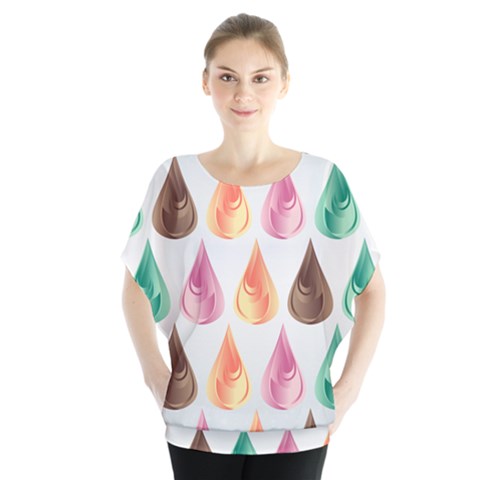 Background Colorful Abstract Batwing Chiffon Blouse by Wegoenart