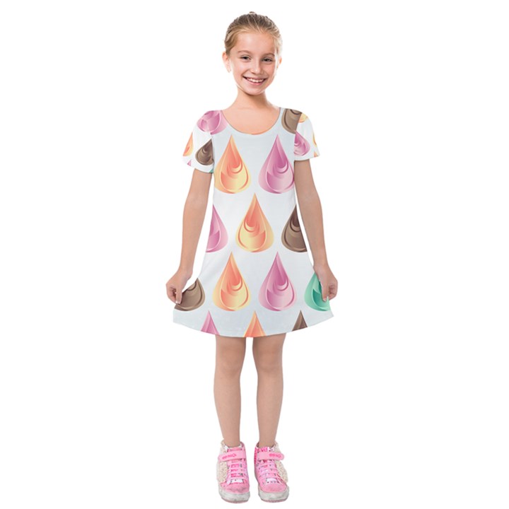 Background Colorful Abstract Kids  Short Sleeve Velvet Dress