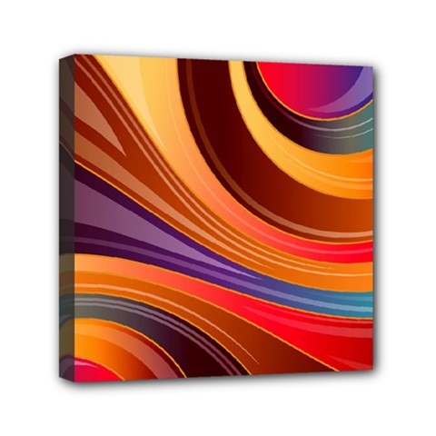 Abstract Colorful Background Wavy Mini Canvas 6  X 6  (stretched) by Wegoenart