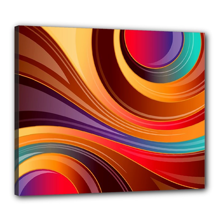 Abstract Colorful Background Wavy Canvas 24  x 20  (Stretched)