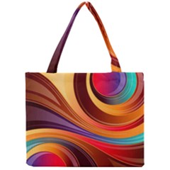 Abstract Colorful Background Wavy Mini Tote Bag by Wegoenart