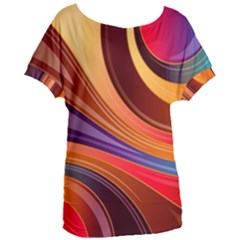 Abstract Colorful Background Wavy Women s Oversized Tee by Wegoenart