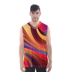 Abstract Colorful Background Wavy Men s Basketball Tank Top by Wegoenart