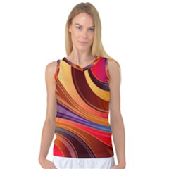 Abstract Colorful Background Wavy Women s Basketball Tank Top by Wegoenart