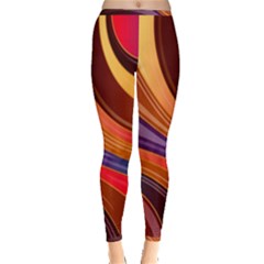 Abstract Colorful Background Wavy Inside Out Leggings by Wegoenart