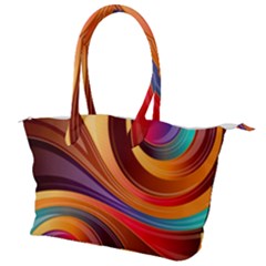 Abstract Colorful Background Wavy Canvas Shoulder Bag by Wegoenart