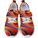 Abstract Colorful Background Wavy Women s Velcro Strap Shoes View1