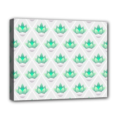 Plant Pattern Green Leaf Flora Deluxe Canvas 20  X 16  (stretched) by Wegoenart