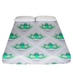 Plant Pattern Green Leaf Flora Fitted Sheet (king Size) by Wegoenart