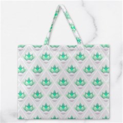 Plant Pattern Green Leaf Flora Zipper Large Tote Bag by Wegoenart