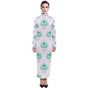 Plant Pattern Green Leaf Flora Turtleneck Maxi Dress View1