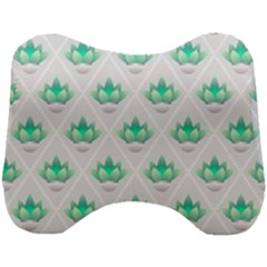 Plant Pattern Green Leaf Flora Head Support Cushion by Wegoenart