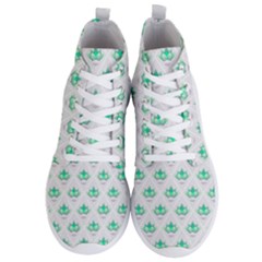 Plant Pattern Green Leaf Flora Men s Lightweight High Top Sneakers by Wegoenart