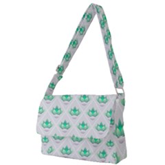 Plant Pattern Green Leaf Flora Full Print Messenger Bag by Wegoenart