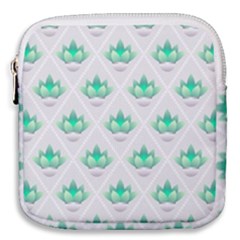 Plant Pattern Green Leaf Flora Mini Square Pouch