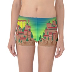 Mountain Village Village Medieval Reversible Boyleg Bikini Bottoms by Wegoenart