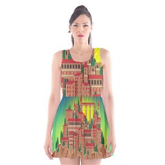 Mountain Village Village Medieval Scoop Neck Skater Dress