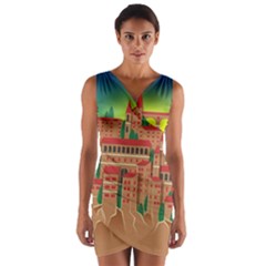 Mountain Village Village Medieval Wrap Front Bodycon Dress by Wegoenart