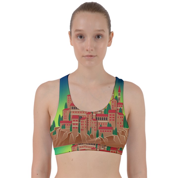 Mountain Village Village Medieval Back Weave Sports Bra