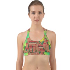 Mountain Village Village Medieval Back Web Sports Bra by Wegoenart