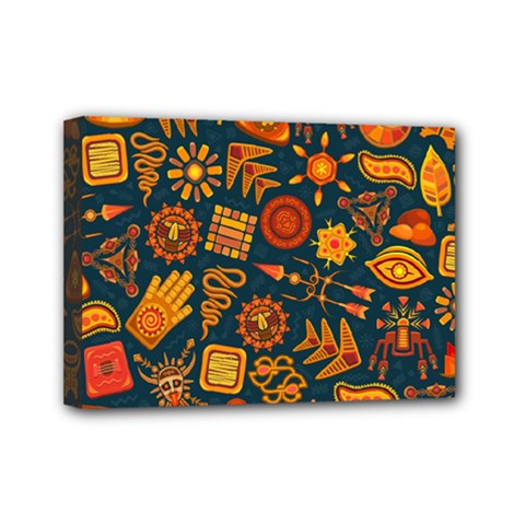 Pattern Background Ethnic Tribal Mini Canvas 7  X 5  (stretched) by Wegoenart