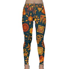 Pattern Background Ethnic Tribal Classic Yoga Leggings by Wegoenart