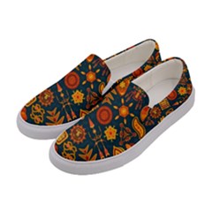 Pattern Background Ethnic Tribal Women s Canvas Slip Ons by Wegoenart