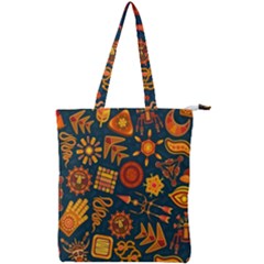 Pattern Background Ethnic Tribal Double Zip Up Tote Bag