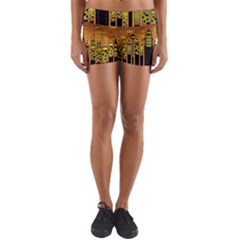 Buildings Skyscrapers City Yoga Shorts by Wegoenart